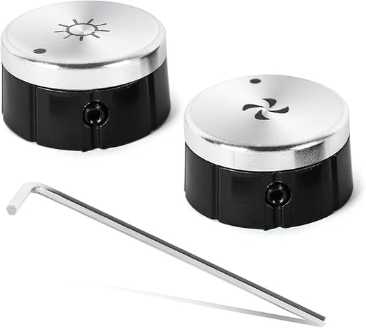 Broan SV08355 Hood Knob Replacement, 2 Pcs Blower and Light Knobs Replacement for Range Hood E60 E64, Replace V08355, 1932986, AP4980185