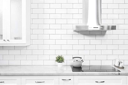 STICKGOO 10-Sheet Peel and Stick Subway Tile, Stick on Tiles Backsplash for Kitchen & Bathroom in White (Thicker Design)