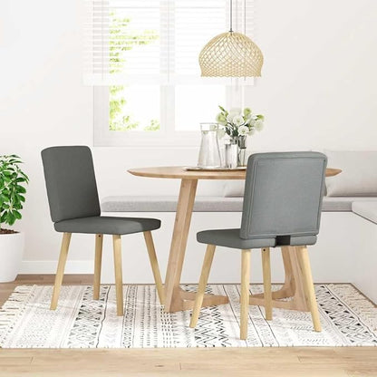 Dining Chair Set of 2 Dark Grey, 8.4"x7"x13.3" Modern Rubberwood Accent Seating with Memory Foam for Kitchen Dining Room and Small Living Spaces