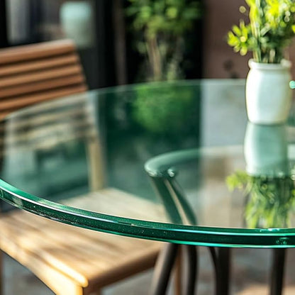 46" Round Tempered Glass Table Top, Clear Surface Flat Polished Edge for Furniture Protection Patio Dining Coffee End Tables (46 inch)
