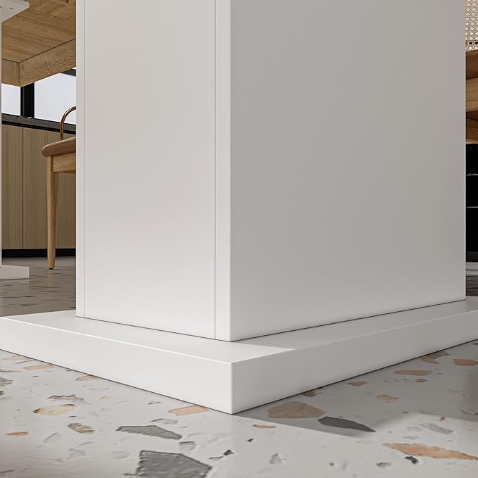 Hitow Dining Table for 6-8, 79-Inch Rectangular Wood Kitchen Table with Thicken Tabletop and Pedestal Base, Modern Office Conference Room Table, Dining Room Living Room Table, Oak&White
