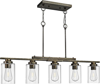 VONLUCE Kitchen Island Lighting, Dining Room Light Fixture Over Table with Glass Shade