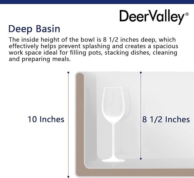 DeerValley Double Bowl White Kichen Sink 33 inch, Ceramic Apron Front Farmhouse Sink, Deep Drop-in Fireclay Undermount Large Sinks with Grid & Strainer