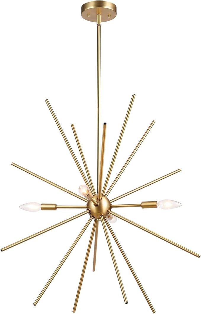 GLOBE Electric Novogratz x 65781 Celeste 4-Light Chandelier, Matte Brass, Bulb Not Included