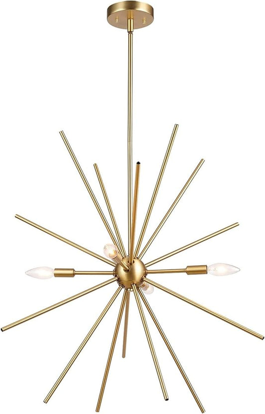 GLOBE Electric Novogratz x 65781 Celeste 4-Light Chandelier, Matte Brass, Bulb Not Included