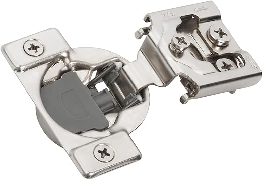 Amerock 2 Pack 3/4 inch Overlay Soft-Closing Compact Concealed Hinge for Face Frame Cabinet, 105-degree Opening Angle with 3-Way adjustability