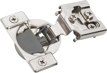 Amerock 2 Pack 3/4 inch Overlay Soft-Closing Compact Concealed Hinge for Face Frame Cabinet, 105-degree Opening Angle with 3-Way adjustability