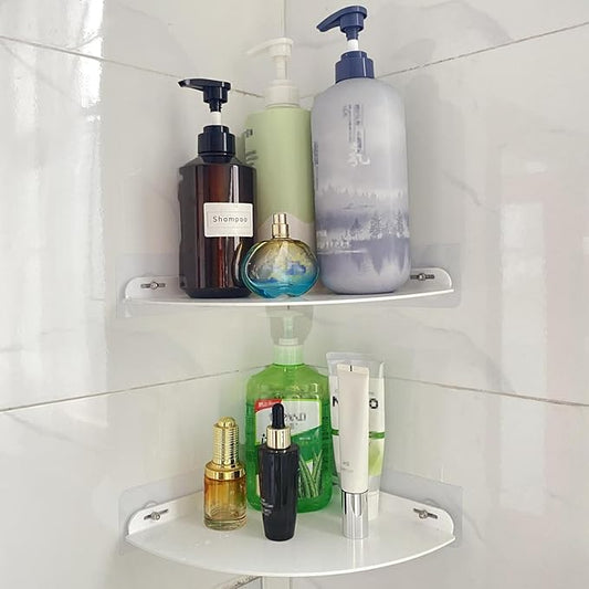 Corner Shelves wall Mounted Home Decor Floating Shelves (White)