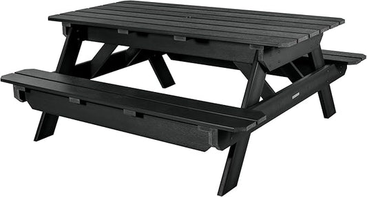 Highwood Hometown Picnic Table, 6 Foot, Black
