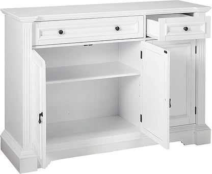 Kings Brand Furniture Wood Buffet Breakfront Cabinet Console Table with Storage, Drawers, Shelves,White