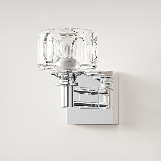 Polished Nickel Wall Sconce Chrome Bathroom Vanity Light 1 Light Wall Lights for Bathroom(3.7 pounds)