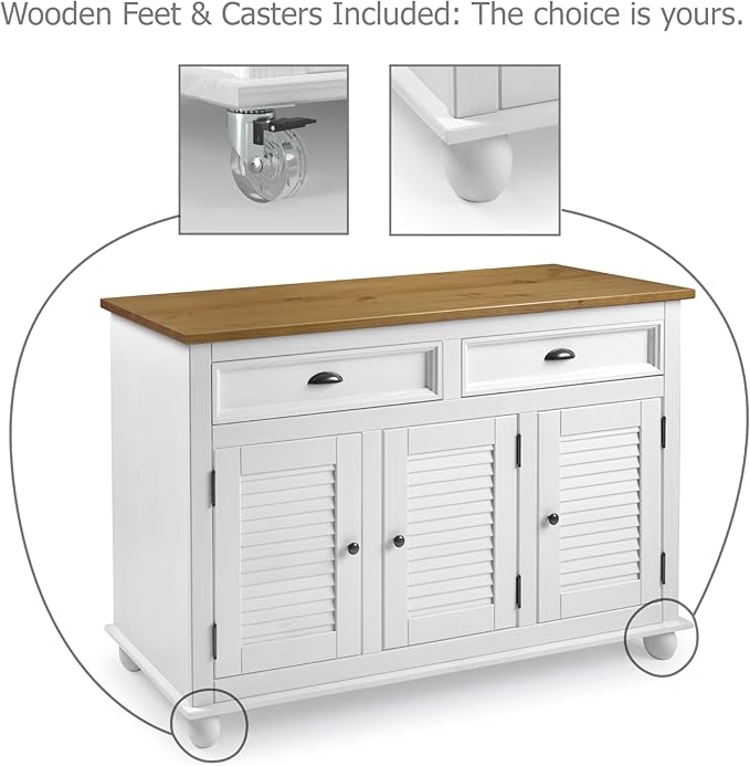Furniture Dash Sideboard/Kitchen Island Easy Assembly Corona Snow