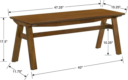 LukeAlon Solid Wood Dining Chairs, Rustic Farmhouse Kitchen Chairs 18" Seat Height, Heavy Duty Log Legs, Natural Wood Stools for Table, Hallway Kitchen Living Room, Walnut
