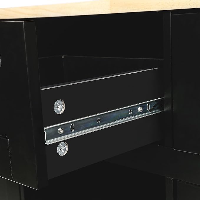 Mobile Kitchen Island with Drop Leaf, Rolling Kitchen Cart on 5 Wheels with Rubberwood Top, Storage Cabinet with 3 Storage Compartment, Spice and Towel Racks for Dining Room