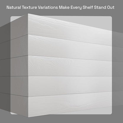 BAOBAB WORKSHOP Wood Floating Shelves for Wall 20 Inch, Solid Real Wooden Bathroom Shelf White Thick, Heavy Duty Wall Shelf Mounted 20 Kitchen Bedroom Rustic, White Finish, 20W × 6.7D, Set of 2