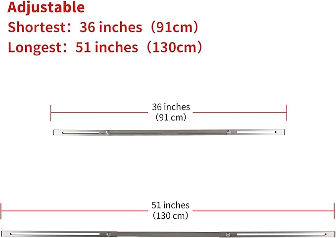 CPT-4 Undermount Sink Supports Brackets Adjustable Stainless Steel Installation Kit for Heavy Duty Undermount Kitchen Sink (36-51 inches（91-130cm）)