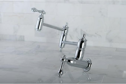 Kingston Brass KS3101AL Pot Filler, Metal Lever Handle, Polished Chrome,8-1/8-Inch Spout Height