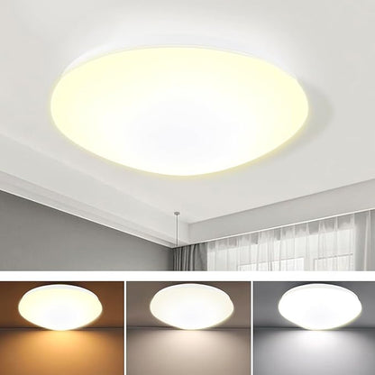 13 inch Flush Mount Ceiling Light, Dimmable LED Ceiling Fixture with 3 Color Temperatures (3000K/4000K/5000K), Ultra Thin Round Design for Kitchen, Bathroom, Bedroom, Hallway - ETL Certified