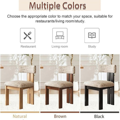 Mid Century Modern Dining Chairs Set of 4 Upholstered Linen Fabric Dinner Chair with Curved Backrest Wood Legs Farmhouse Dinning Room Chairs for Bedroom Living Room Kitchen Orange Floral Chenille