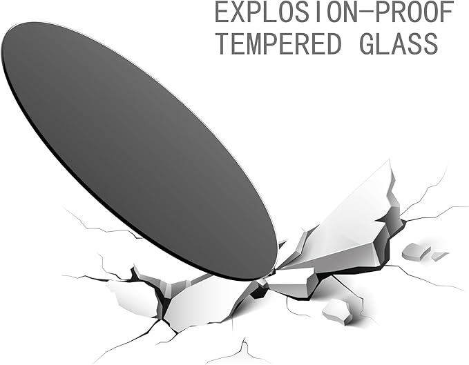 20" Tempered Glass Table Top Round Black Table Surface 1/4'' Thick Pencil Polished Edge Multipurpose for Dining, Coffee, Restaurant and End Table (20 inch-Black)