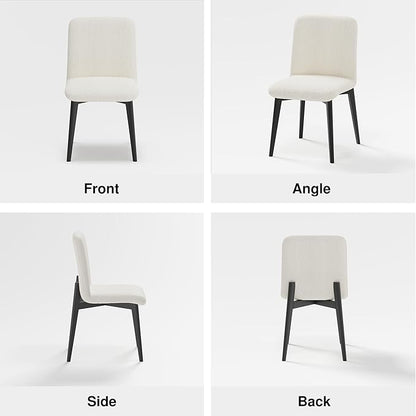 Casaphoria Dining Chairs Set of 2, Modern Fabric Kitchen Chairs with Black Wood Legs, Comfortable Dining Room Side Chairs for Home, Living Room, Restaurant