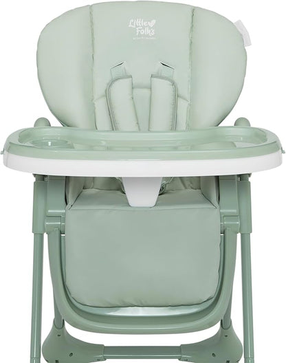 Little Folks by Delta Children 2-in-1 SlimFold High Chair for Babies and Toddlers, Sage Green