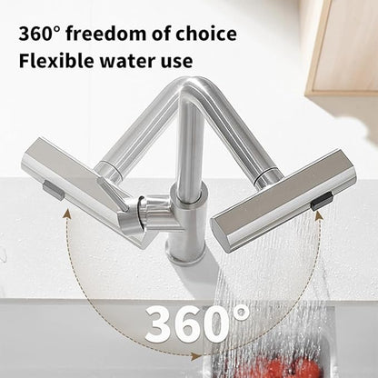 OWOFAN Kitchen Faucet with Pull Down Sprayer Waterfall Single Hole Single Handle Stainless Steel Kitchen Sink Faucets Brushed Nickel