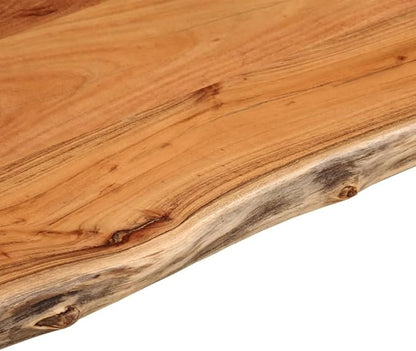 Solid Acacia Wood Tabletop 20x16 inch Rustic Live Edge Countertop Butcher Block Wooden Desktop Dining Kitchen Bar Cafe Workspace