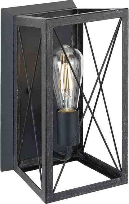 Progress Lighting 1-Light Farmhouse Wall Sconce Light Cerused Black Oak, Briarwood Collection, Indoor, P710012-031, Textured Black