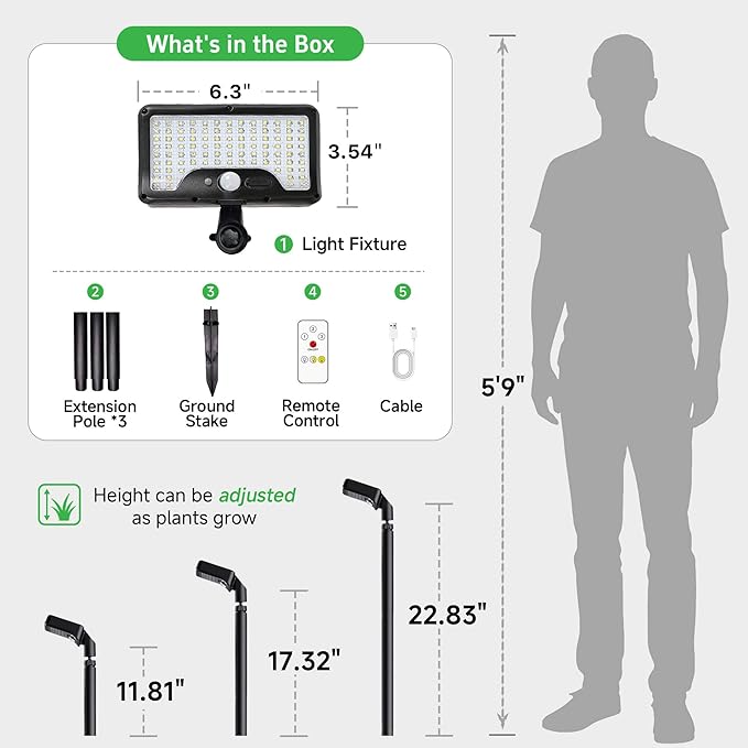 Solar Motion Sensor Lights Outdoor Pathway, Warm & Daylight 3000k/5000k/7000k Path Light IP65 Waterproof, 3 Modes Black Walkway Lighting with Remote Control for Driveway Garden (8 Pack)