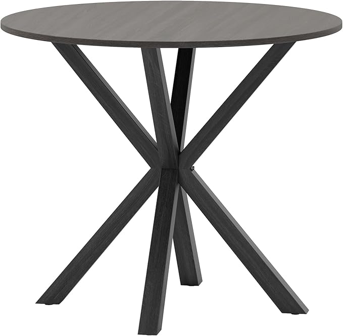 Giantex 36" Round Dining Table for 4, Farmhouse Kitchen Table with Rubber Wood Legs, Adjustable Foot Pads, Dining Room Tables for Dinette, Small Space, Dinner, Living Room, Restaurant