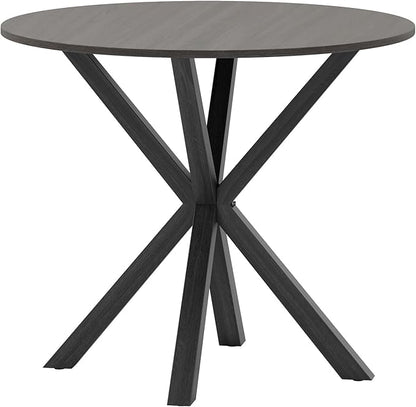Giantex 36" Round Dining Table for 4, Farmhouse Kitchen Table with Rubber Wood Legs, Adjustable Foot Pads, Dining Room Tables for Dinette, Small Space, Dinner, Living Room, Restaurant