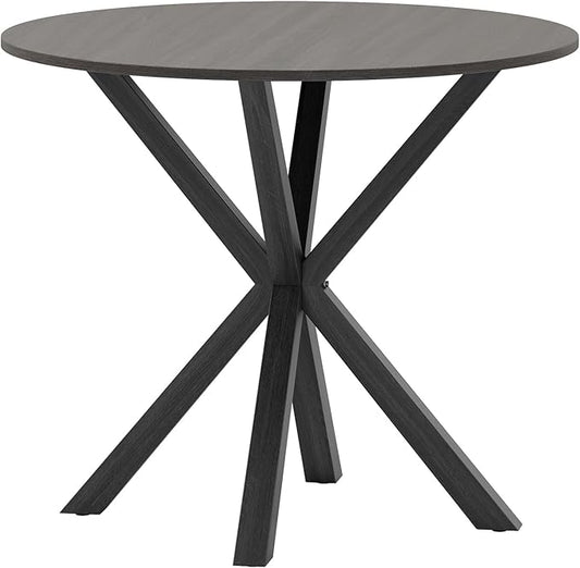 Giantex 36" Round Dining Table for 4, Farmhouse Kitchen Table with Rubber Wood Legs, Adjustable Foot Pads, Dining Room Tables for Dinette, Small Space, Dinner, Living Room, Restaurant