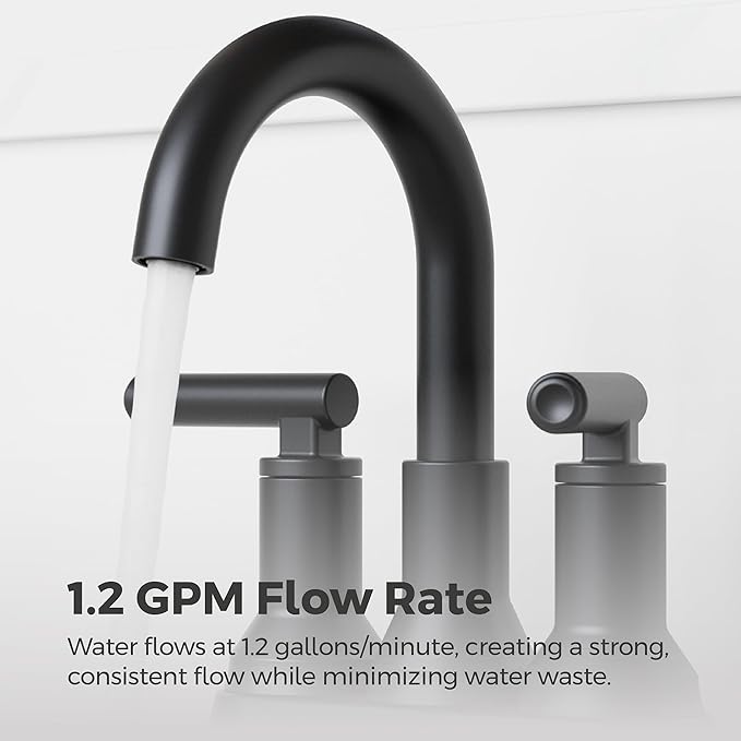 Pfister Capistrano 4 in Centerset 3-Hole Matte Black Bathroom Sink Faucet with 2-Handle Push & Seal Drain Technology, NSF Certified WaterSense Vanity Faucet LF048CSOSDB