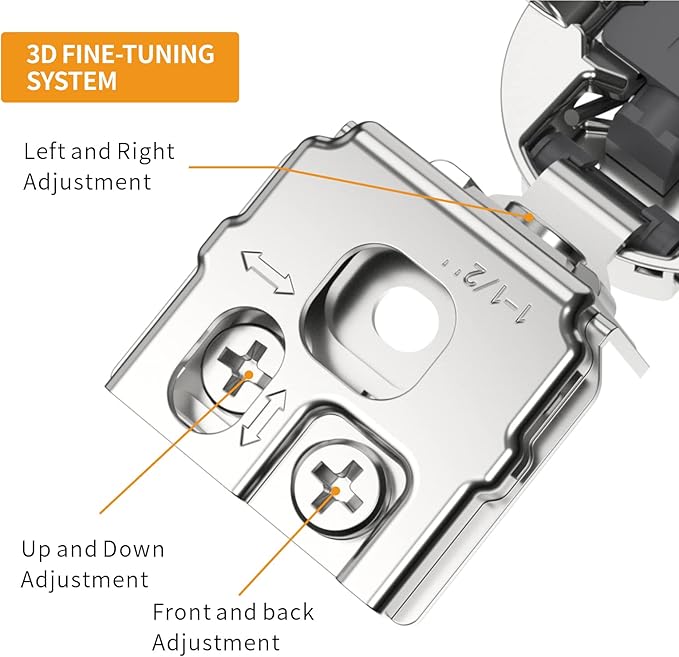 Chibery 10 Pack 1-1/2" Overlay 3D Soft Close Concealed Hinge for Face Frame Door, Smooth Slow Self Closing Hinges, Satin Nickel, Hidden 105° Open Angle Stainless Steel Hinge for Kitchen Cabinet Door