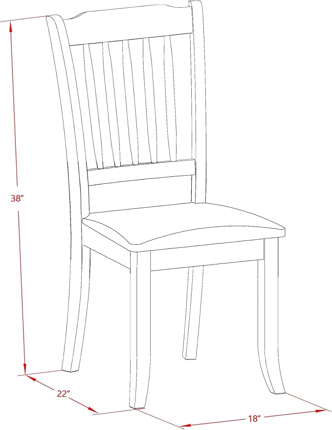East West Furniture DAC-BLK-C Danbury Kitchen Dining Chairs - Linen Fabric Upholstered Wooden Chairs, Set of 2, Black