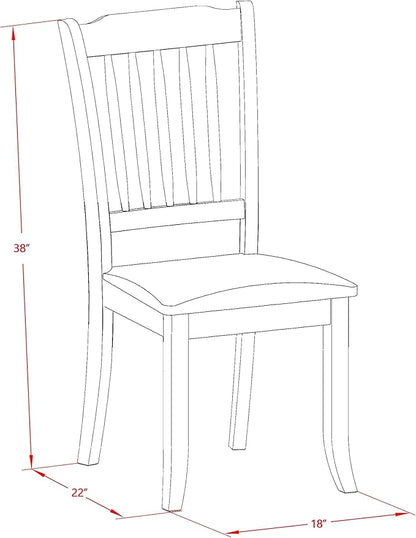 East West Furniture DAC-BLK-C Danbury Kitchen Dining Chairs - Linen Fabric Upholstered Wooden Chairs, Set of 2, Black