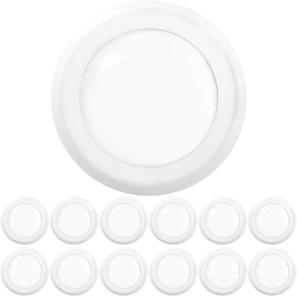 Sunco Lighting 12 Pack 5/6” LED Disk Lights Flush Mount Ceiling Light Fixture Recessed 6000K Daylight Deluxe, 100W Equivalent 15W, 1050LM, Dimmable Low Profile Surface Mount ETL.