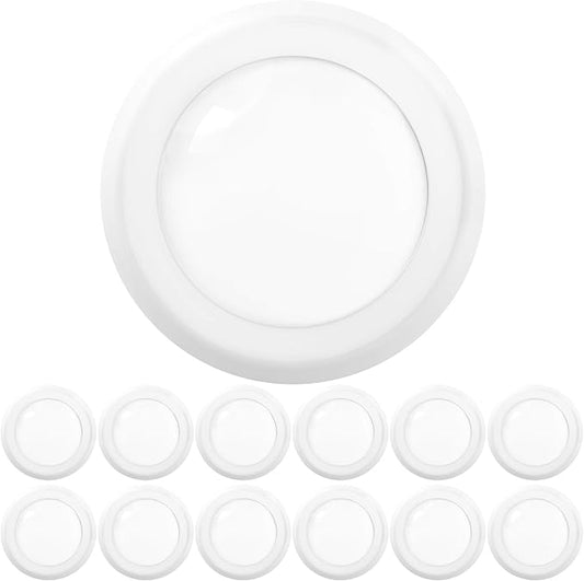 Sunco Lighting 12 Pack 5/6” LED Disk Lights Flush Mount Ceiling Light Fixture Recessed 6000K Daylight Deluxe, 100W Equivalent 15W, 1050LM, Dimmable Low Profile Surface Mount ETL.