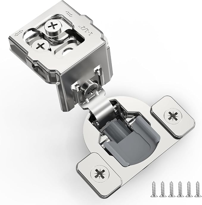 30 Pack 1 1/2" Overlay 3D Soft Close Hinges for Face Frame Kitchen Cabinet, 3 Way Adjust, Self Closing Concealed Cabinet Hinges-105 Degree