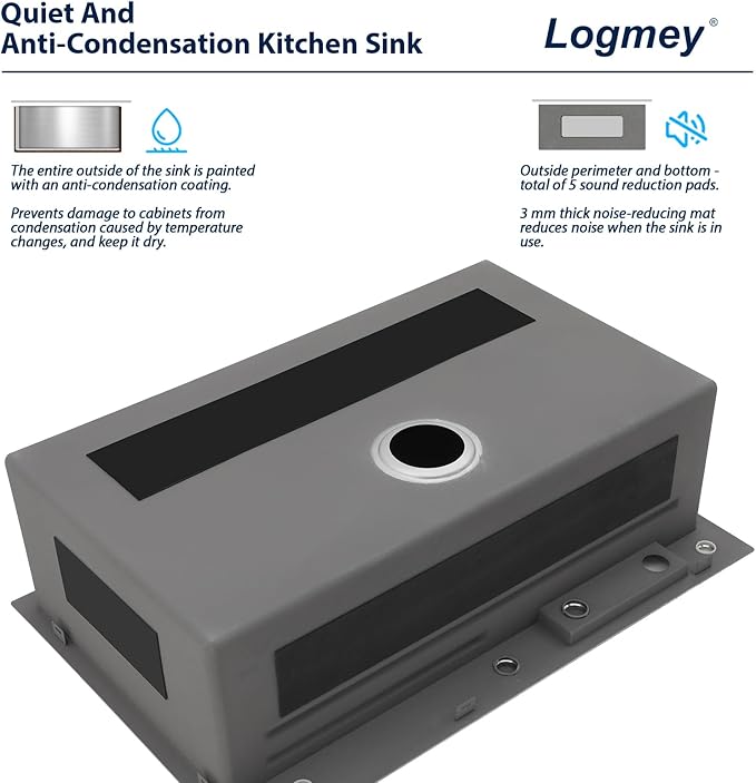 Logmey 33x22 Waterfall Kitchen Sink with faucet Combo Cup Washer Workstation Luxury Sinks 33 Inch Drop In Kitchen Sink Stainless Steel 16 Gauge Single Bowl Topmount Sinks 33x22x9