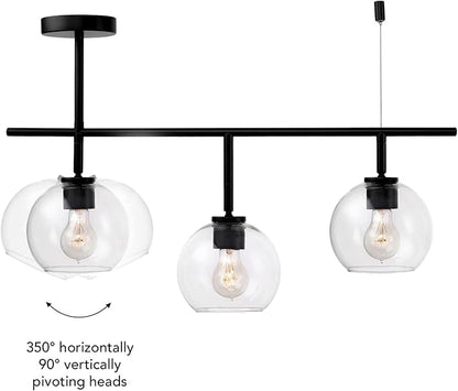 Globe Electric Mika 3-Light Track Lighting, Matte Black, Bulb Not Included