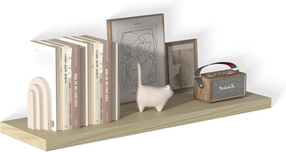 40 Inch Floating Shelf 1 Pack Large Floating Shelves for Wall No Drilling Accessories Included Deep Wall Shelves for Living Room Kitchen Farmhouse 40" W x 12" D x 1.2" Oak