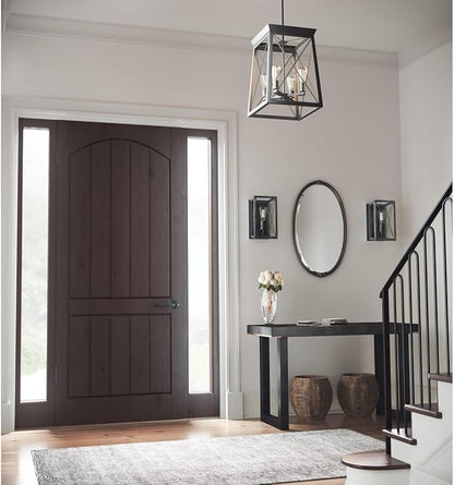 Progress Lighting 1-Light Farmhouse Wall Sconce Light Cerused Black Oak, Briarwood Collection, Indoor, P710012-031, Textured Black