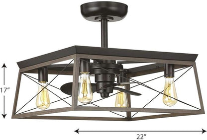 Briarwood Collection 22-Inch 3-Blade AC Motor Farmhouse Ceiling Fan Antique Bronze
