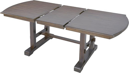 78" Extendable Island Table, Rustic Dining Table with Wooden, Farmhouse Dining Table with Removable Leaf for Gatherings 4-8 People, Brown