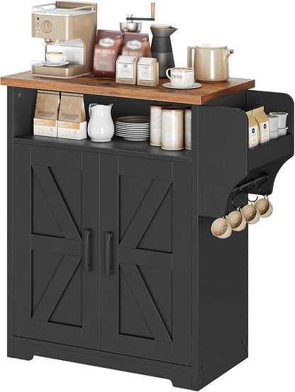 YATINEY Coffee Bar Cabinet, Kitchen Island with Storage, Bakers Rack with Storage, 5-Tier Coffee Bar Station with Drawer, KF22BR-KF60BRY1