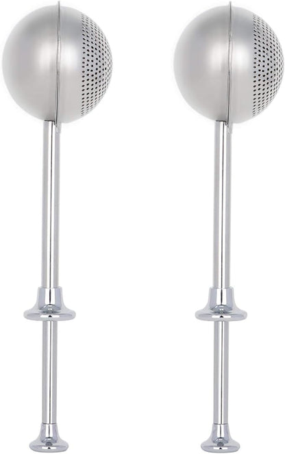 HULISEN Set of 2 Flour Duster for Baking, Powdered Sugar Shaker Duster, 18/8 Stainless Steel Pick Up and Dust Flour Sifter with Spring-operated Handle for Easy One-handed Operation