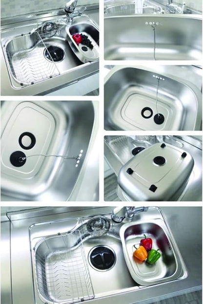 Stainless Steel Dishpan 9.9L/ Large Washing-up Bowl 9.9L, Multipurpose Kitchen Sink Bowl, Dish Tub, Vegetable Washing Basin (15.35L x 11.8W x 4.72H inches) / Rubber Cap Type