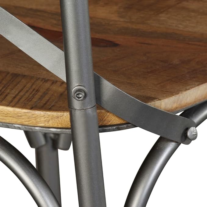 Dining Chair Set of 2 Modern Farmhouse Solid Mango Wood Seat Industrial Metal Frame 20.5 x 20.1 x 33.1 in Comfortable Accent Seat for Dining Room Kitchen Living Room